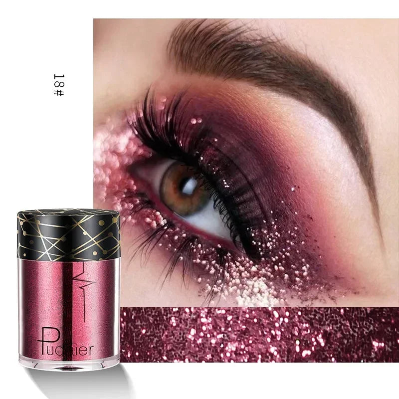 New Glitter Eye Shadow Professional Makeup Monochrome Shining Eyeshadow Sequins Universal Party Cosmetic HIP 18