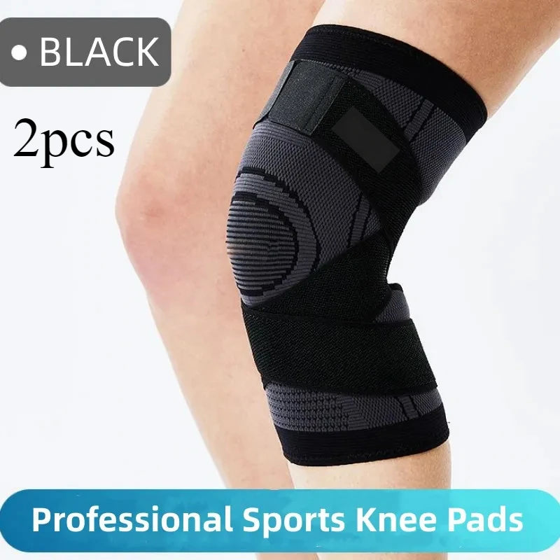 Elastic Knee Brace Support for Sports – Men & Women Knee Brace Support HIP C652-Black 2pcs L(42-47cm)