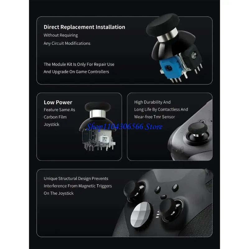 Ergonomic TMR Thumbstick Module with Caps – PS4/PS5/Switch Pro Controller Thumbstick Module HIP