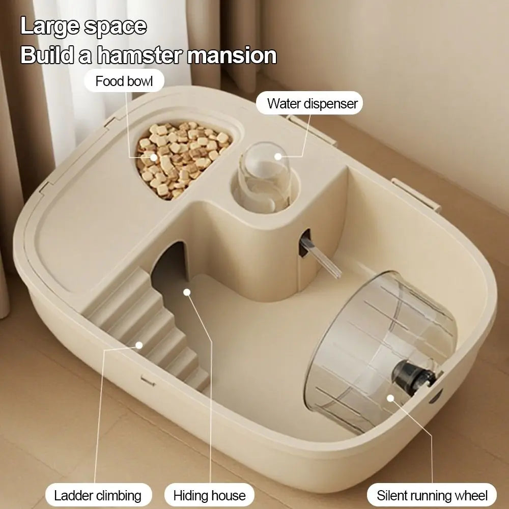 Large Hamster Cage – Ventilated, Transparent & Easy Clean Small Animal Cage HIP