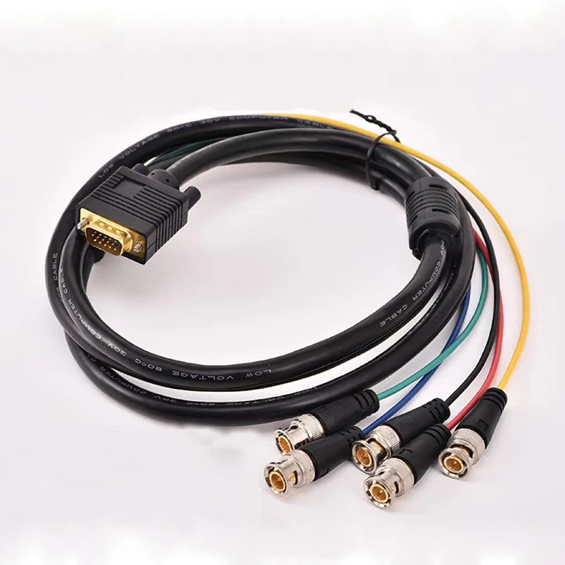 VGA to 5 BNC RGBHV Cable 1080P HD – 1.5m & 3m | OULLX VGA to BNC Cable HIP