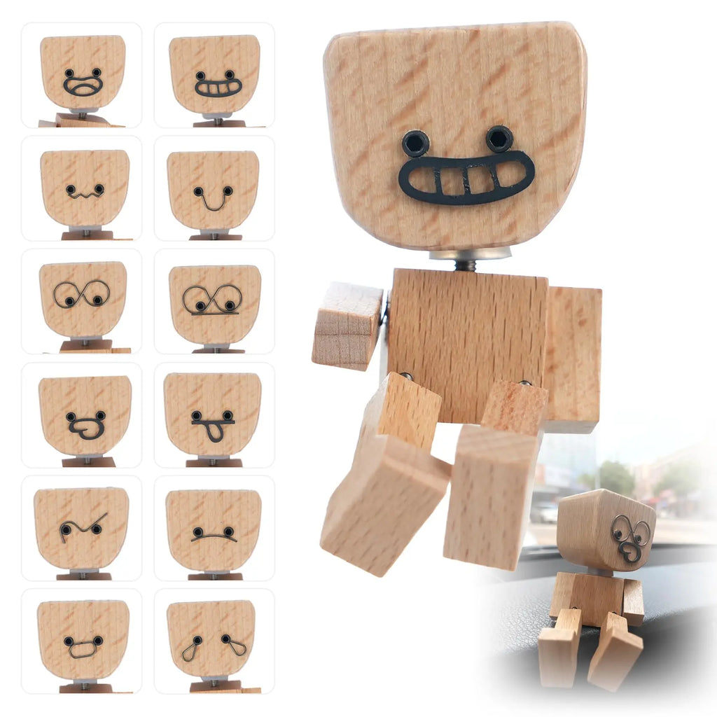 Wooden Shaking Man Figurine – Funny Desktop & Dashboard Décor Novelty Desk Figurine HIP