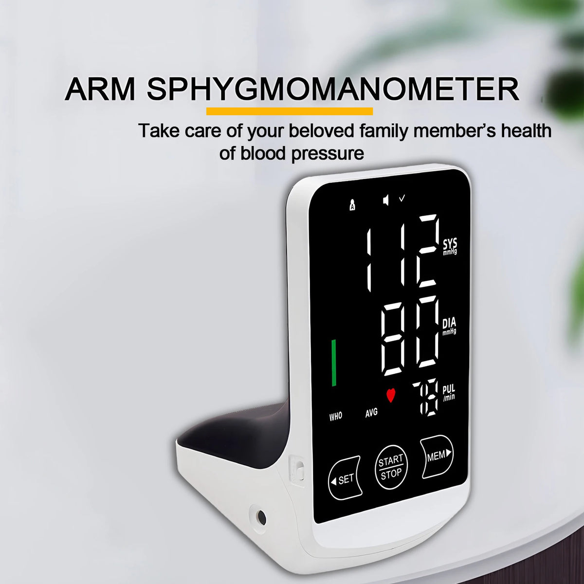 LED Digital Upper Arm Blood Pressure Monitor | Voice & USB-C Blood Pressure Monitor HIP