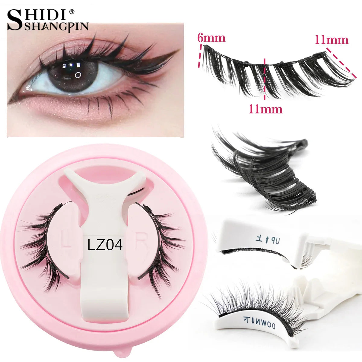 1Pair Magnetic Eyelashes Free Glue Soft Reusable Natural Look 3D Mink Cilios Easy Apply Soft Magnetic Lashes Kit for Eye Makeup HIP 1Pair LZ04