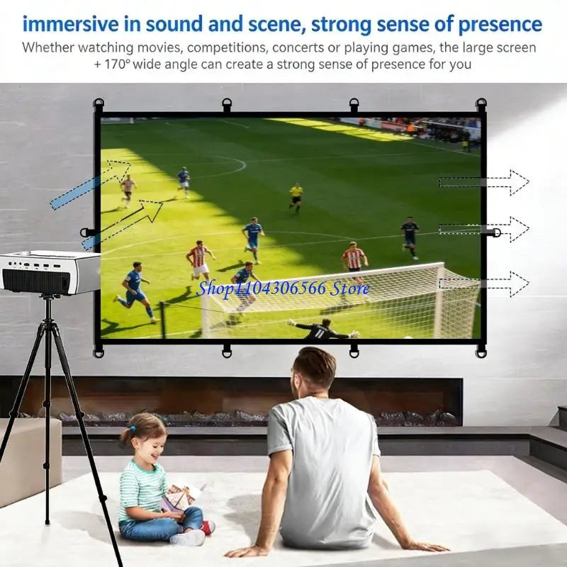 Portable 16:9 Projection Screen 84/100/120" – D-Ring Polyester Projector Screen HIP