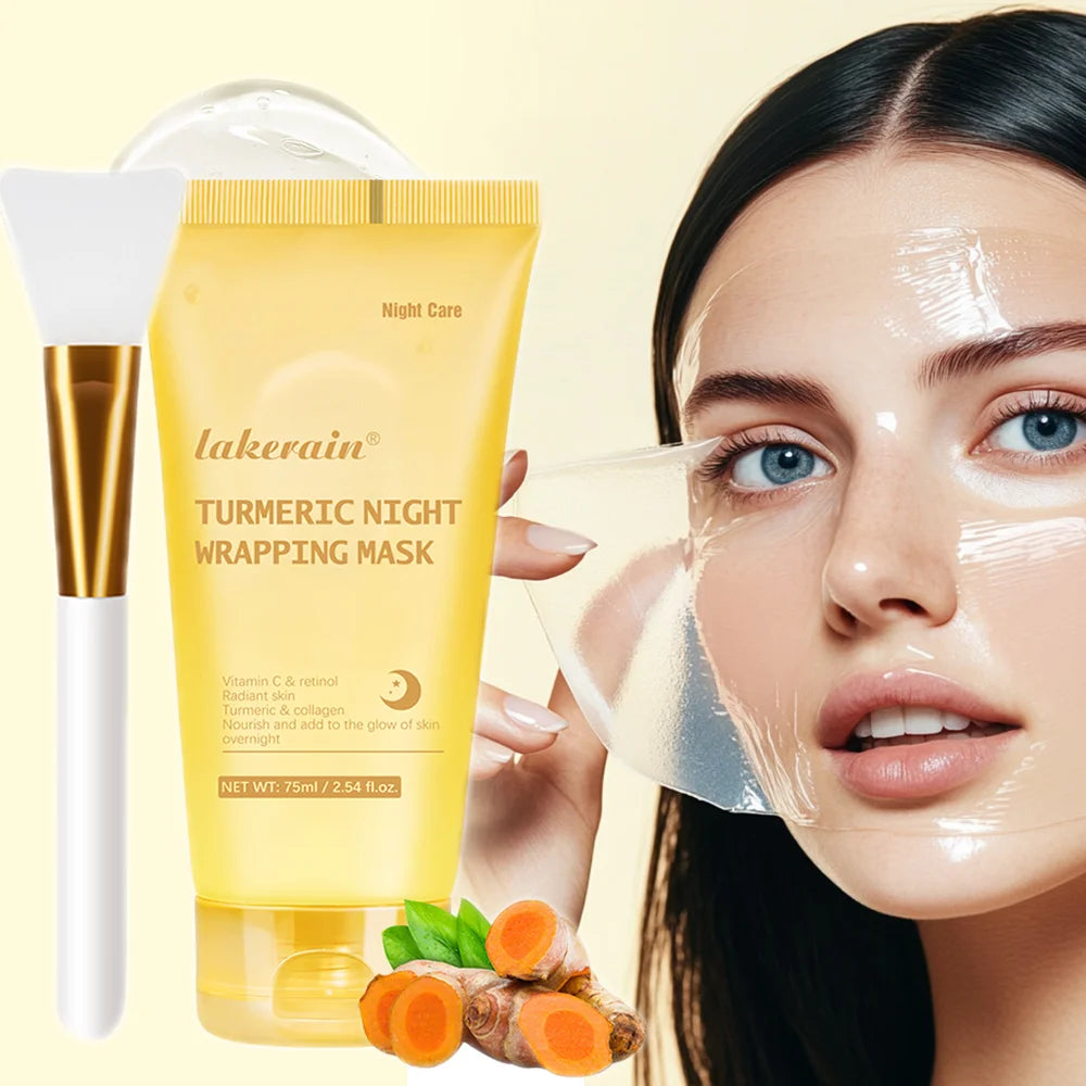 Kojic Acid Turmeric Overnight Wrapping Peel Off Mask Nourishes Hydrolyzed Collagen Glowing Skin Skin Firmnes Korean Skincare HIP