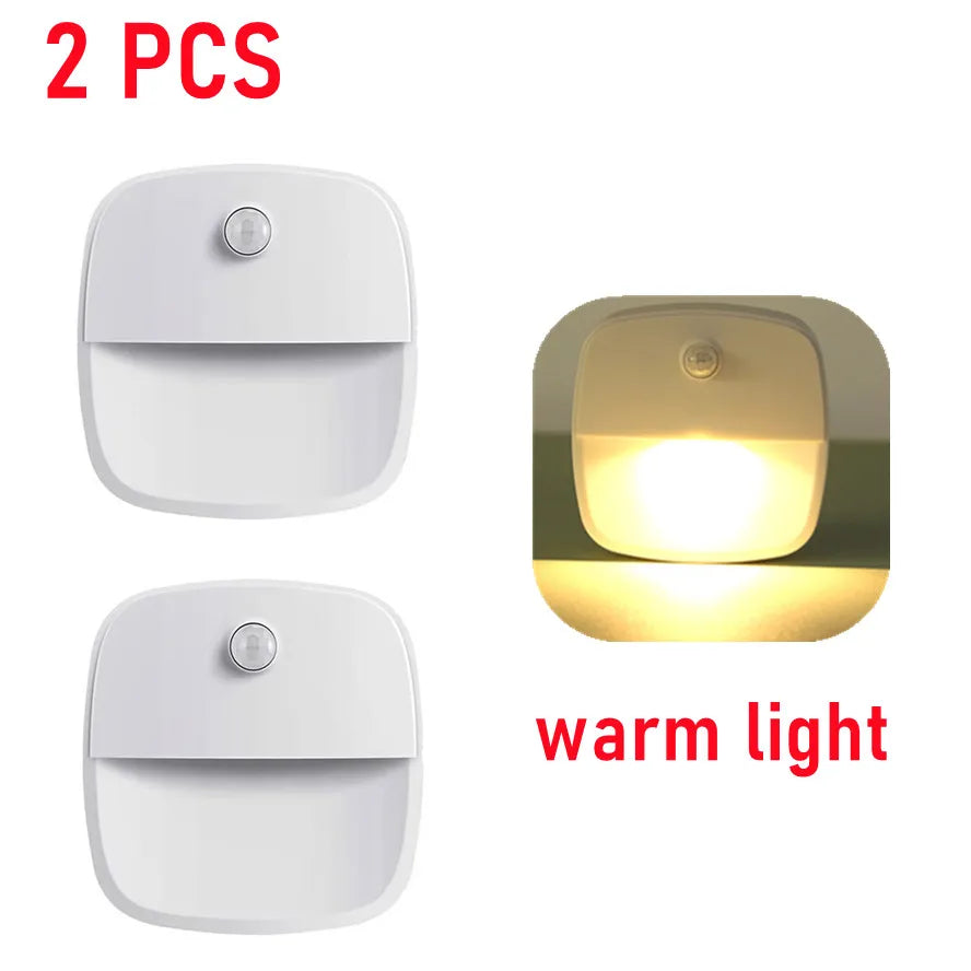 LDHLM Motion Sensor LED Night Light – Battery Powered Motion Sensor Night Light HIP Warm x2