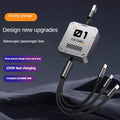 3 in 1 Multi Retractable USB Phone 100W Fast Charging and Data Cable for Lightning/Android/Type-C Devices HIP Orange