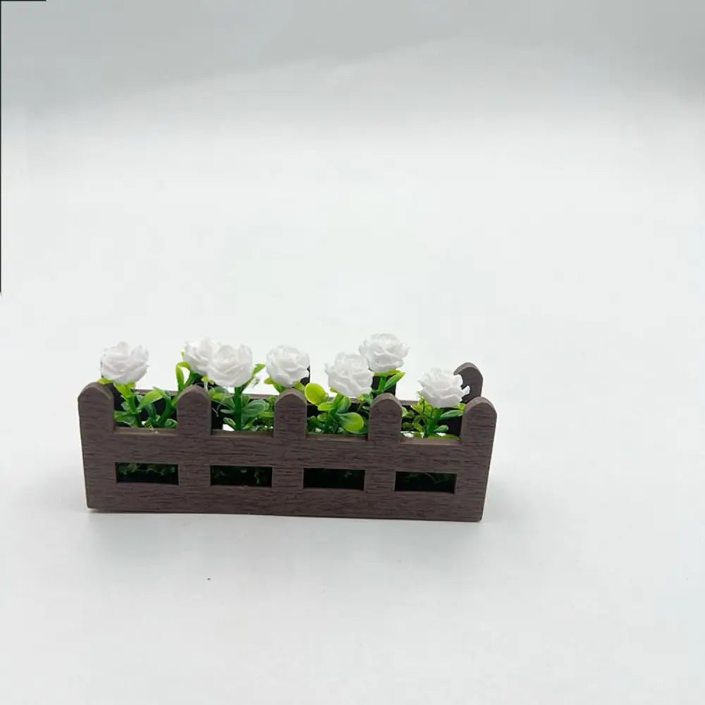 1:12 Dollhouse Miniature Rose Flower Fence Decor – 5 Colors Dollhouse Miniature Decor HIP