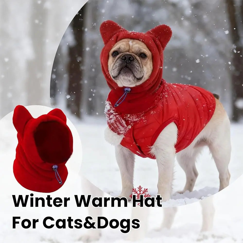 Fleece Dog Bat Hat – Adjustable Ear Warmer Snood Dog Hat & Snood HIP