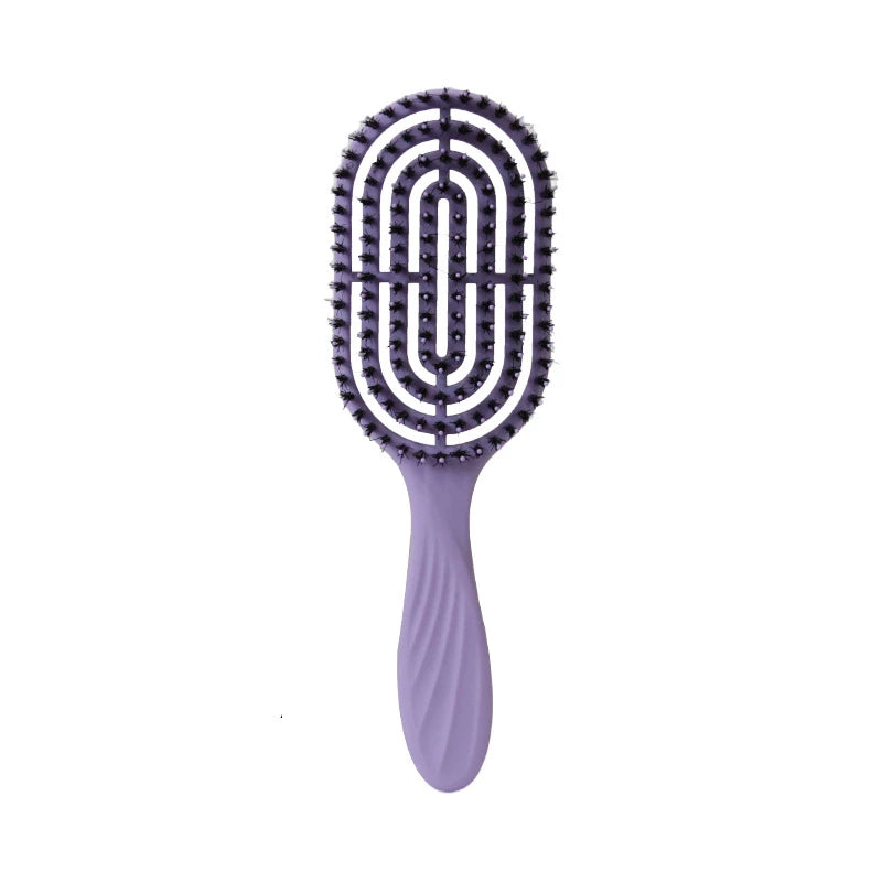 Detangling Curls Hairbrush Tangled Boar Bristle Hair Comb Define Hollow Out Hair Brush Dual Purpose Comb Hair Styling Tools HIP Purple 1