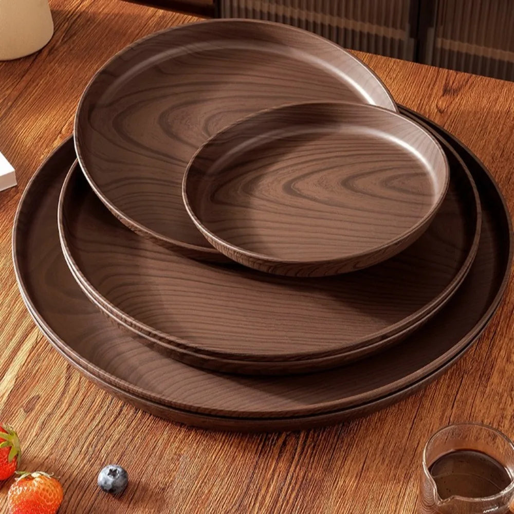 Round Imitation Wood Serving Tray – 4 Sizes | Decorative Decorative Serving Tray HIP