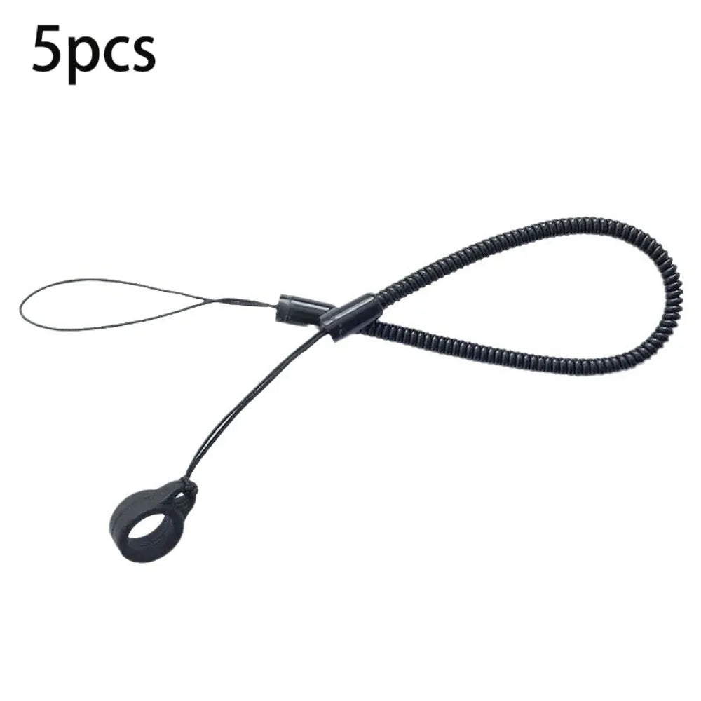 5-Pack Retractable Pen Lanyard – Anti-Lost Elastic Stylus Tether Pen Tether Lanyard HIP Black