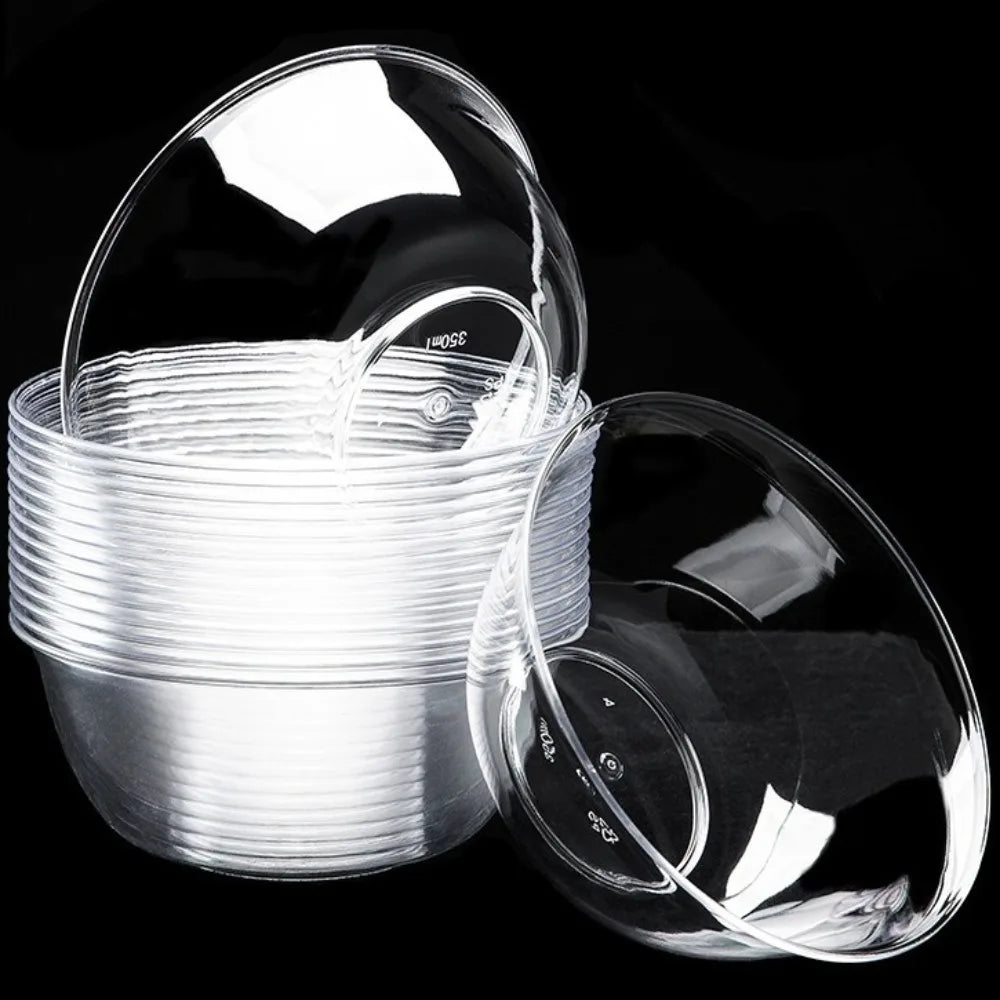 25-Pack Disposable Clear Plastic Bowls – Food Grade Soup Bowls Disposable Plastic Bowls HIP