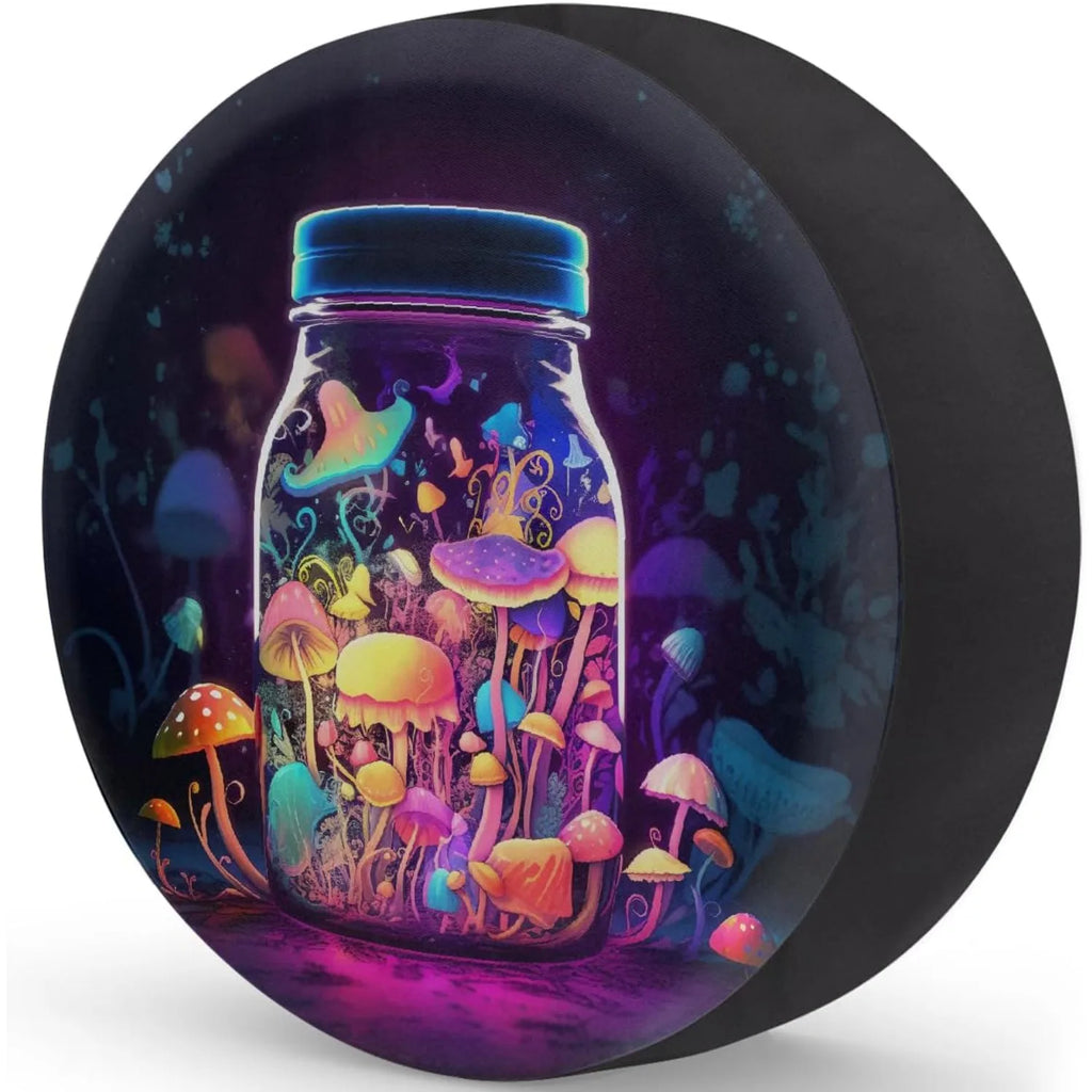 Psychedelic Mushroom Spare Tire Cover – SUV RV Wheel Protector Spare Tire Cover HIP