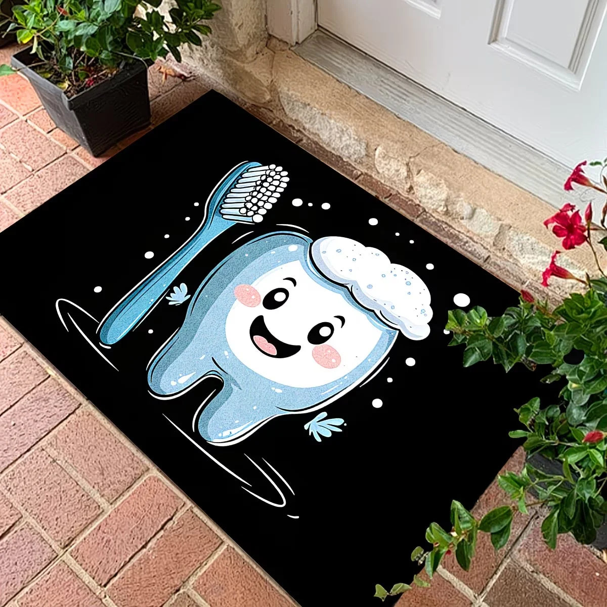 Cute Tooth & Gum Non-Slip Washable Floor Mat – 2 Sizes Novelty Floor Mat HIP