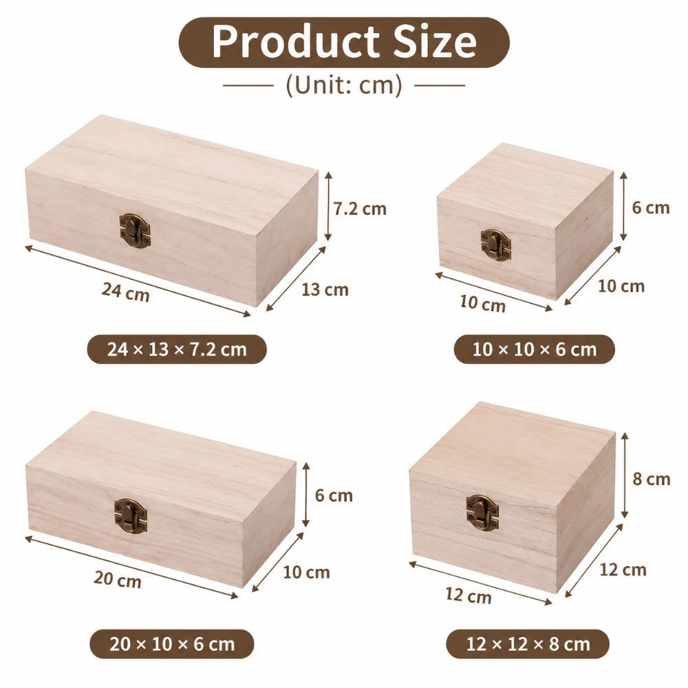 Vintage Flip Lid Wooden Gift Box – Rectangular Storage Case Wooden Gift Box HIP