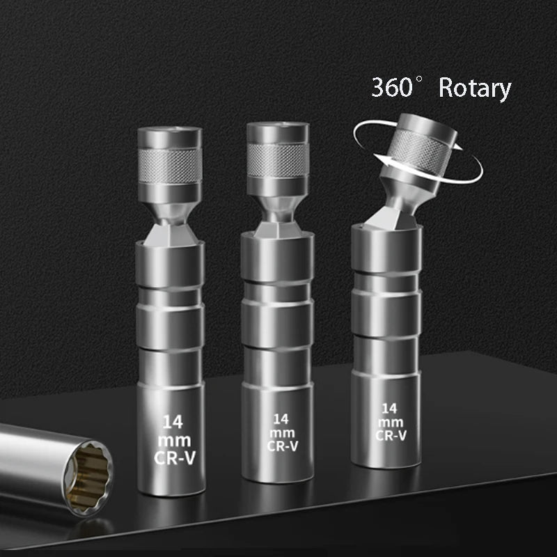 Magnetic Spark Plug Socket Wrench 14/16mm – 360° Rotary Spark Plug Socket HIP