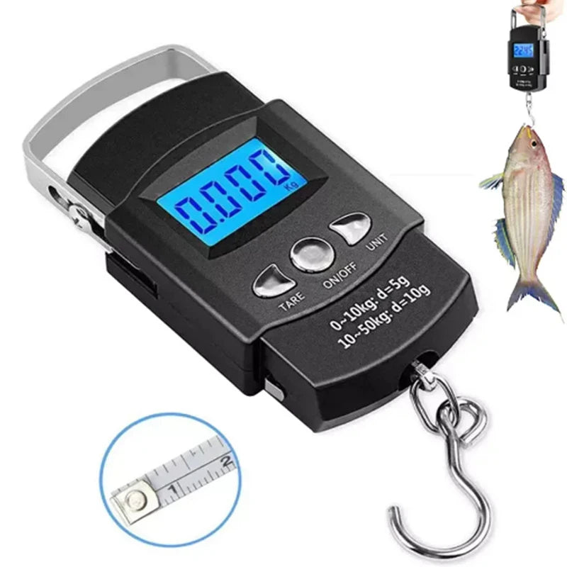 50kg Portable Digital Hanging Scale with Retractable Tape Digital Hanging Scale HIP
