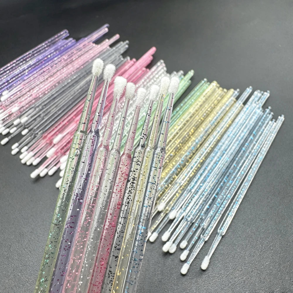 100-Pc Disposable Microbrush Eyelash Applicators – 3 Sizes Eyelash Applicator Brushes HIP