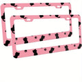 Cat Paw Print License Plate Frames – Pink & Black 2-Pack License Plate Frame HIP 1