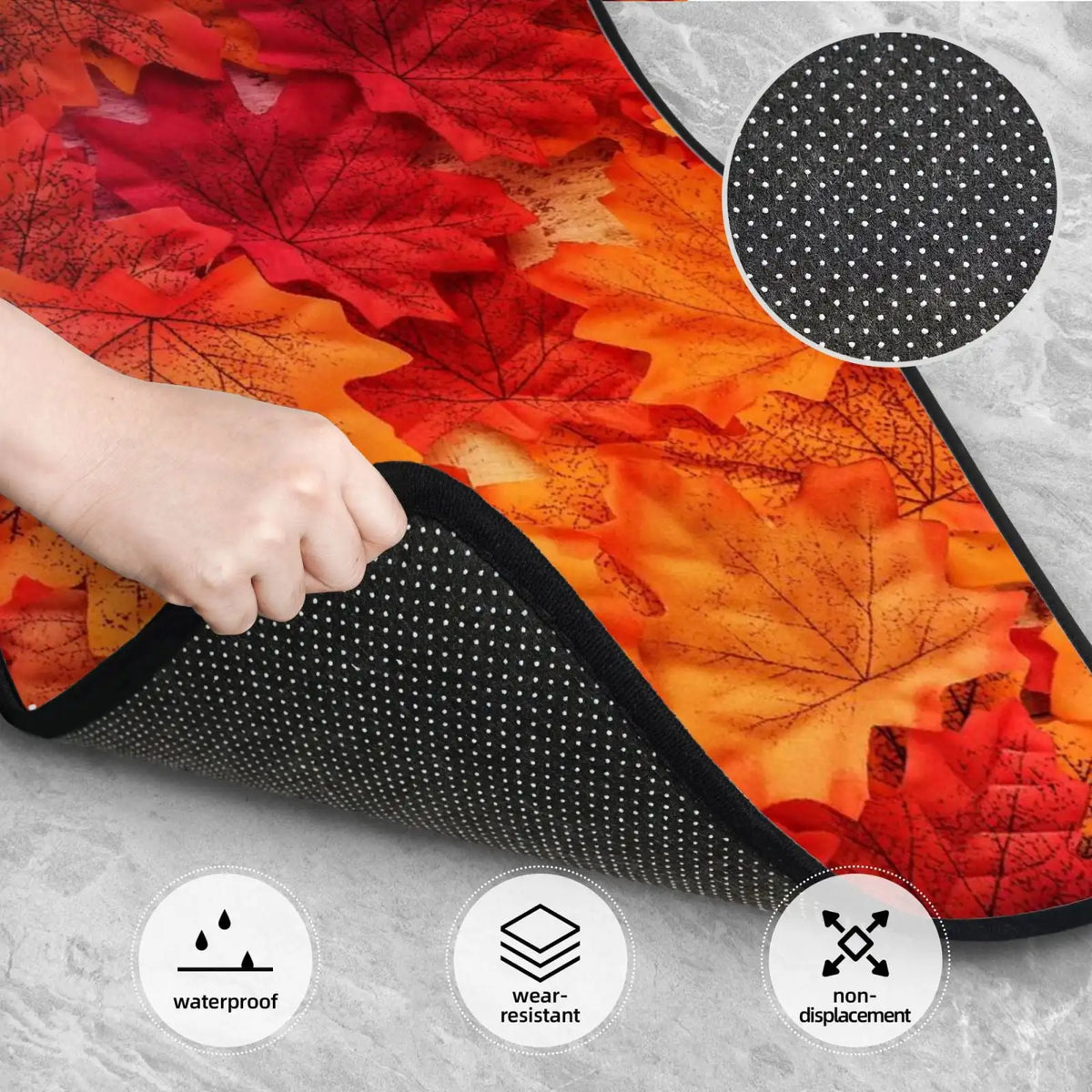 Autumn Leaf Print Car Floor Mats – 4-Piece Universal Set Car Floor Mats HIP