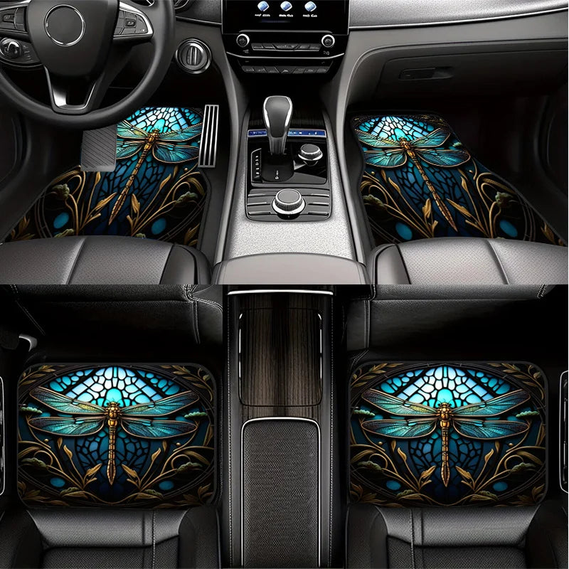 4-Piece Dragonfly Car Floor Mats – Non-Slip Stylish Set Car Floor Mats HIP