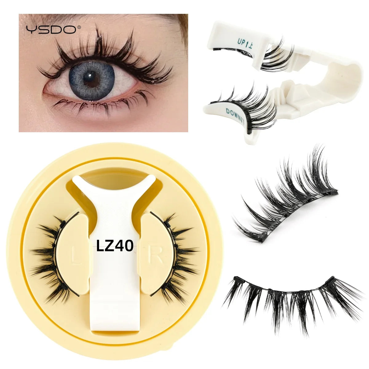 1 Pair 3D Magnetic Eyelashes Set with Reusable Lshes Tweezers Natural Soft False Lashes Eyelash Extension Tools Kit HIP LZ40