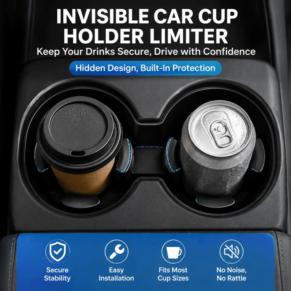 2-Pack Universal Car Cup Holder Limiter – Anti-Rattle Insert Car Cup Holder Insert HIP