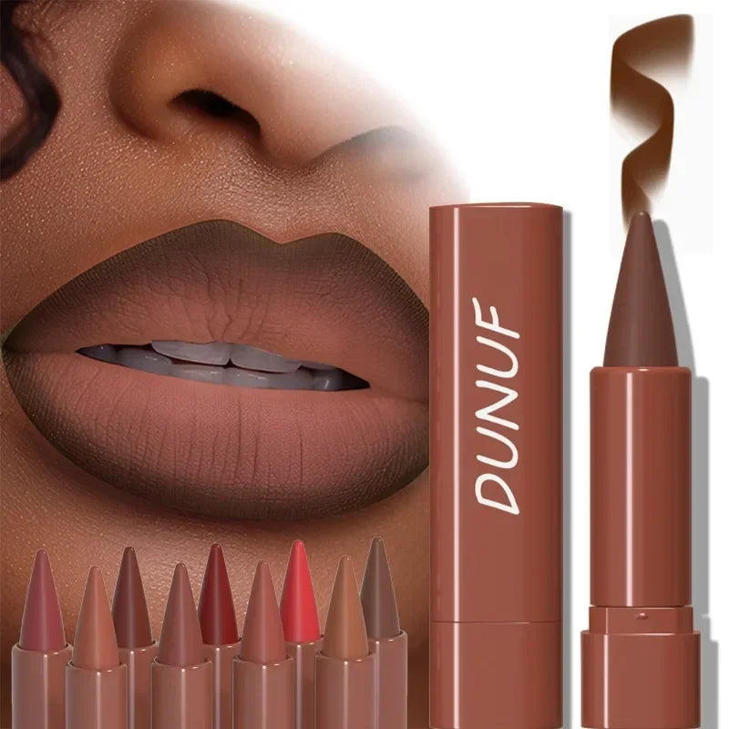 9 Colors Gradient Lip Liner Matte Black Brown Velvet Lipstick Waterproof Non Sticky Contouring Tint Lipliner Crayon Lip Makeup HIP