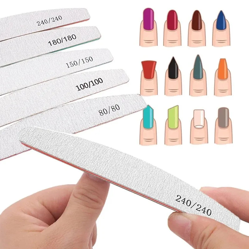 Professional Moon Nail File Set – 5–15 Pc, 80–240 Grit Nail File Set HIP