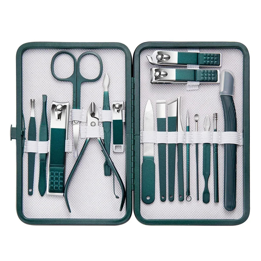 Stainless Steel Manicure & Pedicure Set with Travel Case Manicure Pedicure Set HIP