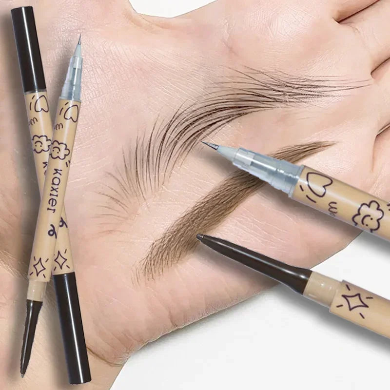 2 In1 Liquid Eyebrow Tattoo Pencil 0.01 Ultra Thin Double Head Sweat-proof Easy To Color Water Brow Gel Pen Eyes Cosmetic Makeup HIP
