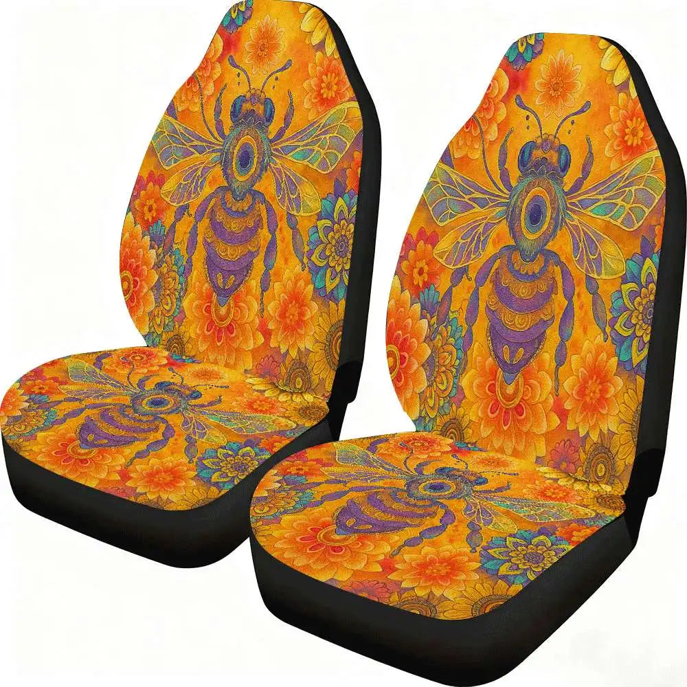 Bee Floral High-Back Car Seat Covers 2-Pack – All-Season Car Seat Covers HIP