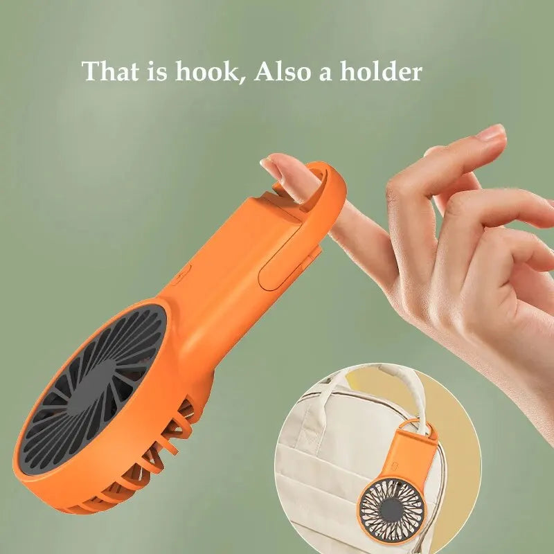 Handheld Small Fan Mini Portable Hook USB Charging Desktop Office Student Summer Heat Relief Silent Handheld Fan HIP