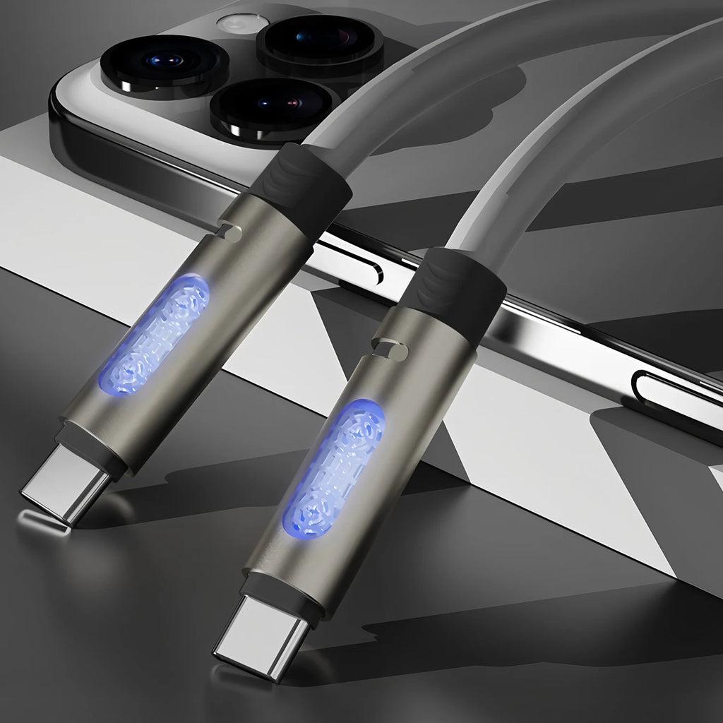 Type-C to Type-C Fast Charge Cable with LED & Aromatherapy USB-C Charging Cable HIP