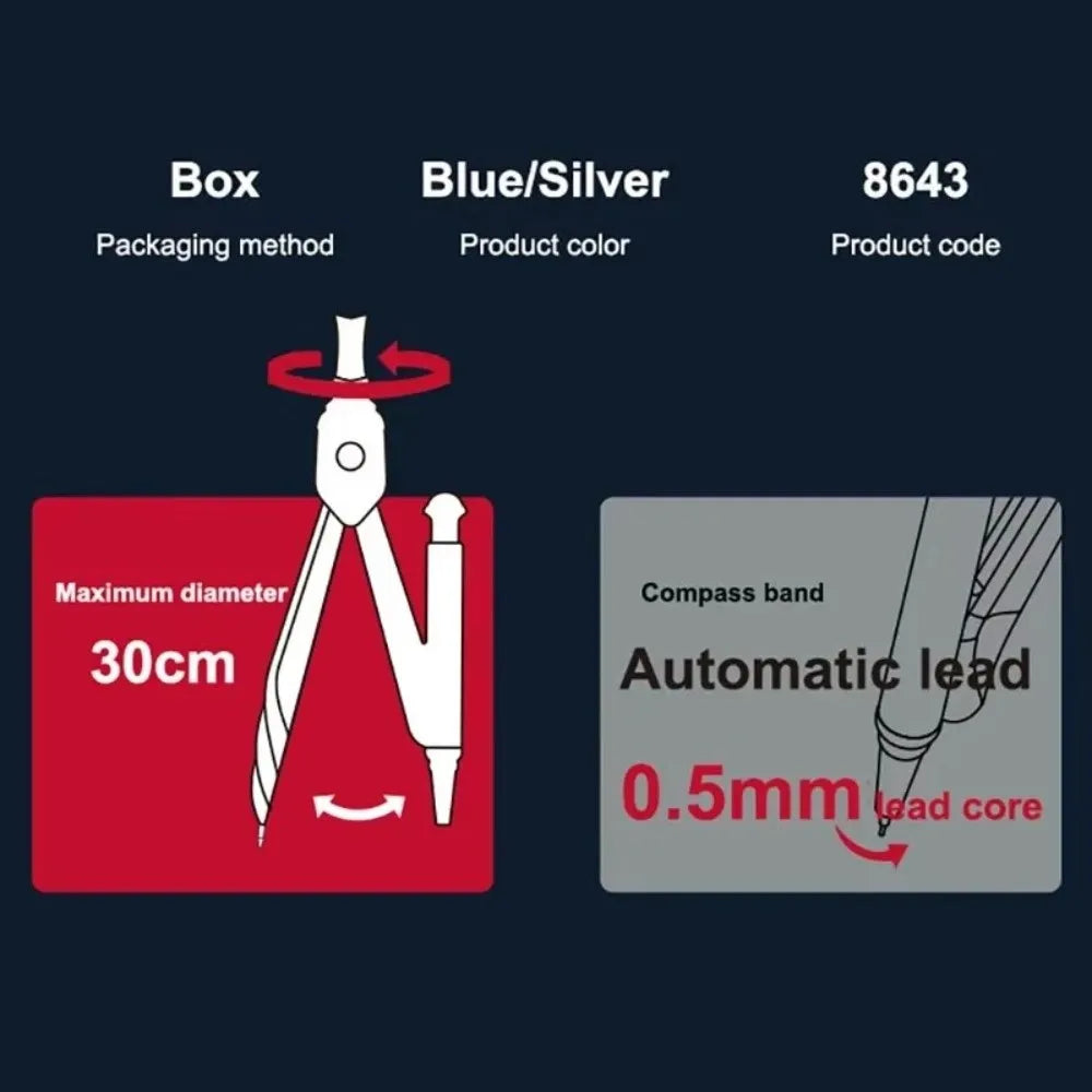 Adjustable Metal Drawing Compass 1–30cm | Students & Drafting Drafting Compass HIP