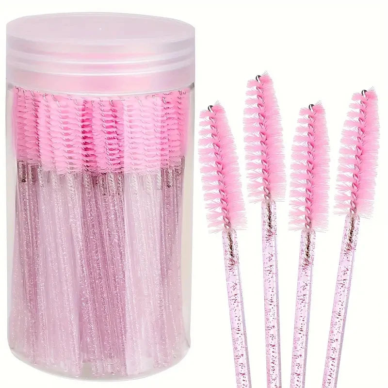 100pc Disposable Eyelash & Brow Spoolie Brushes | Mascara Disposable Spoolie Brush HIP