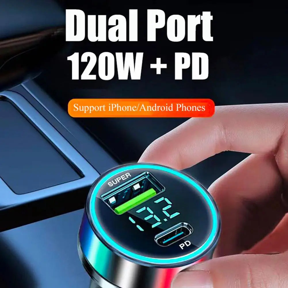 PD 20W Car Charger Super Fast Charge Adapter Type C USB 120W Portable For IPhone 14 Pro Max 13 12 11 IPad Airpods OnePlus HIP