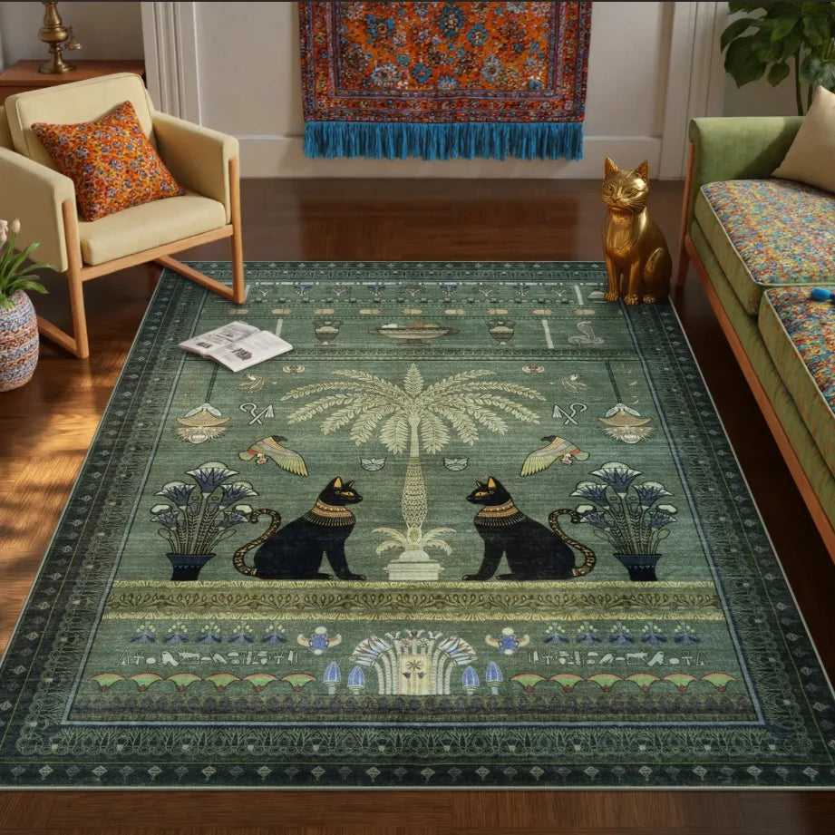 Bohemian Floral Area Rug – Plants & Flowers Floor Mat Bohemian Area Rug HIP 4 120x160cm-Felt