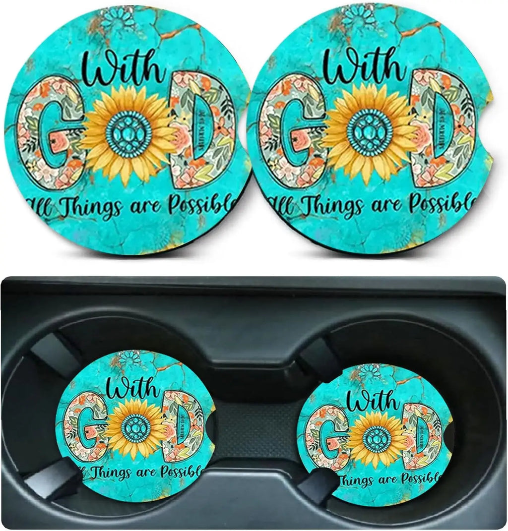 2-Pack Christian Car Cup Holder Coasters – Anti-Slip Rubber Car Cup Holder Coaster HIP 1 ceremic