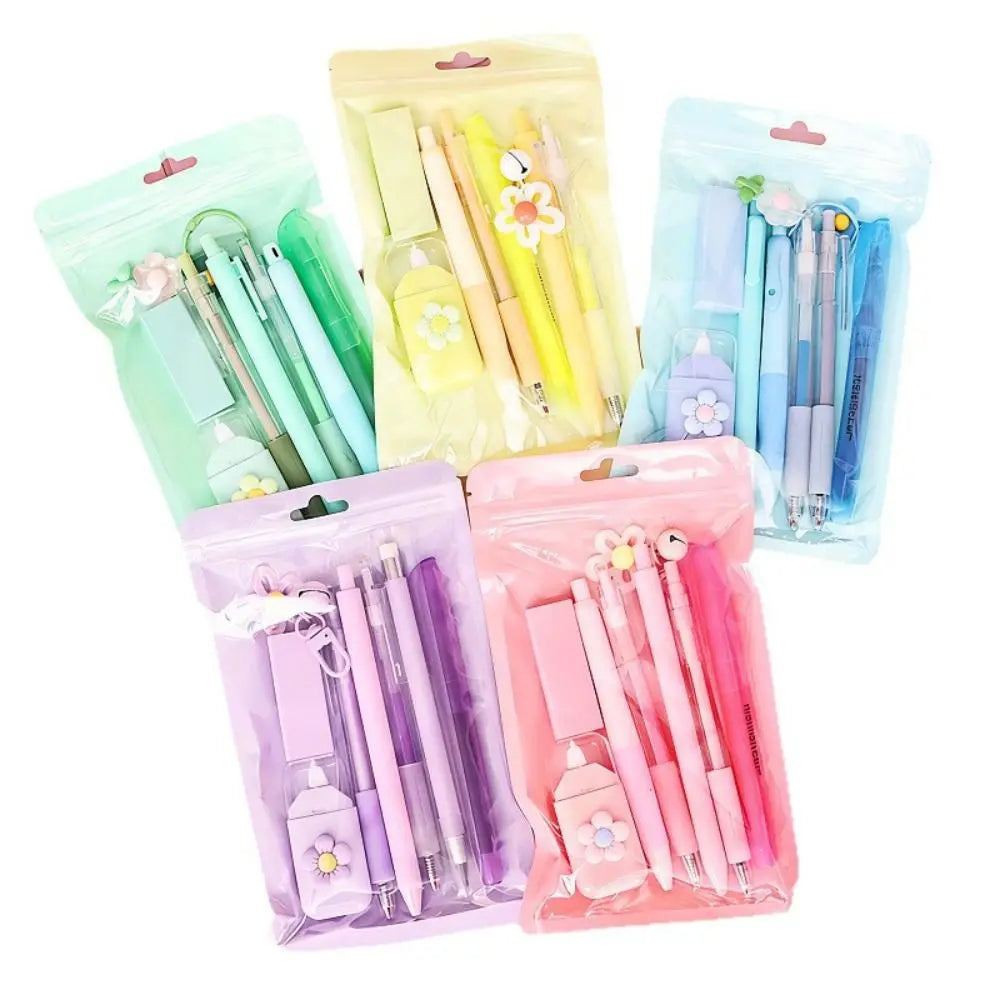 8-in-1 Flower Stationery Set – Gel Pen, Pencil, Eraser & More Student Stationery Set HIP