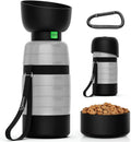 Portable Dog Water Bottle with Food Bowl & Container – 650ml Dog Travel Bottle HIP GRAY 650ml