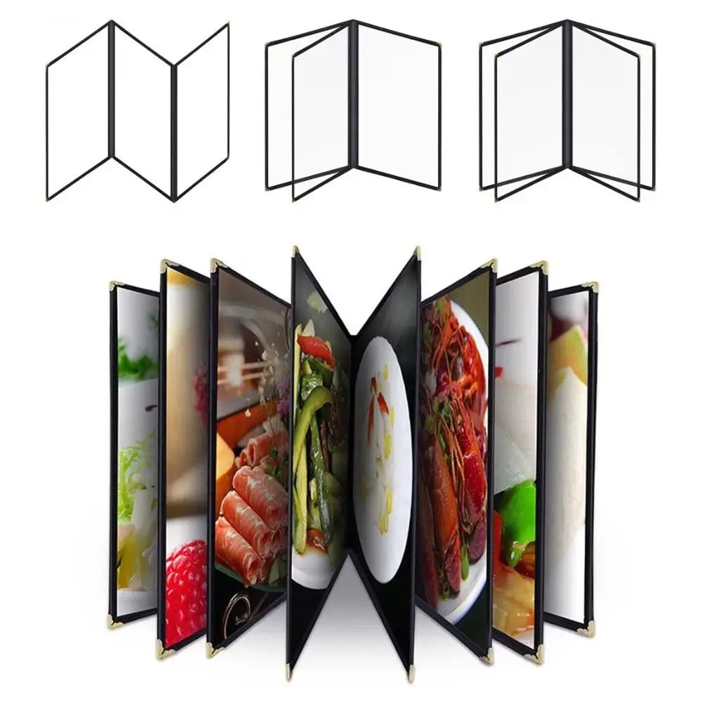 A4 Transparent PVC Menu Cover – Foldable Double Panel Holder Menu Cover Holder HIP