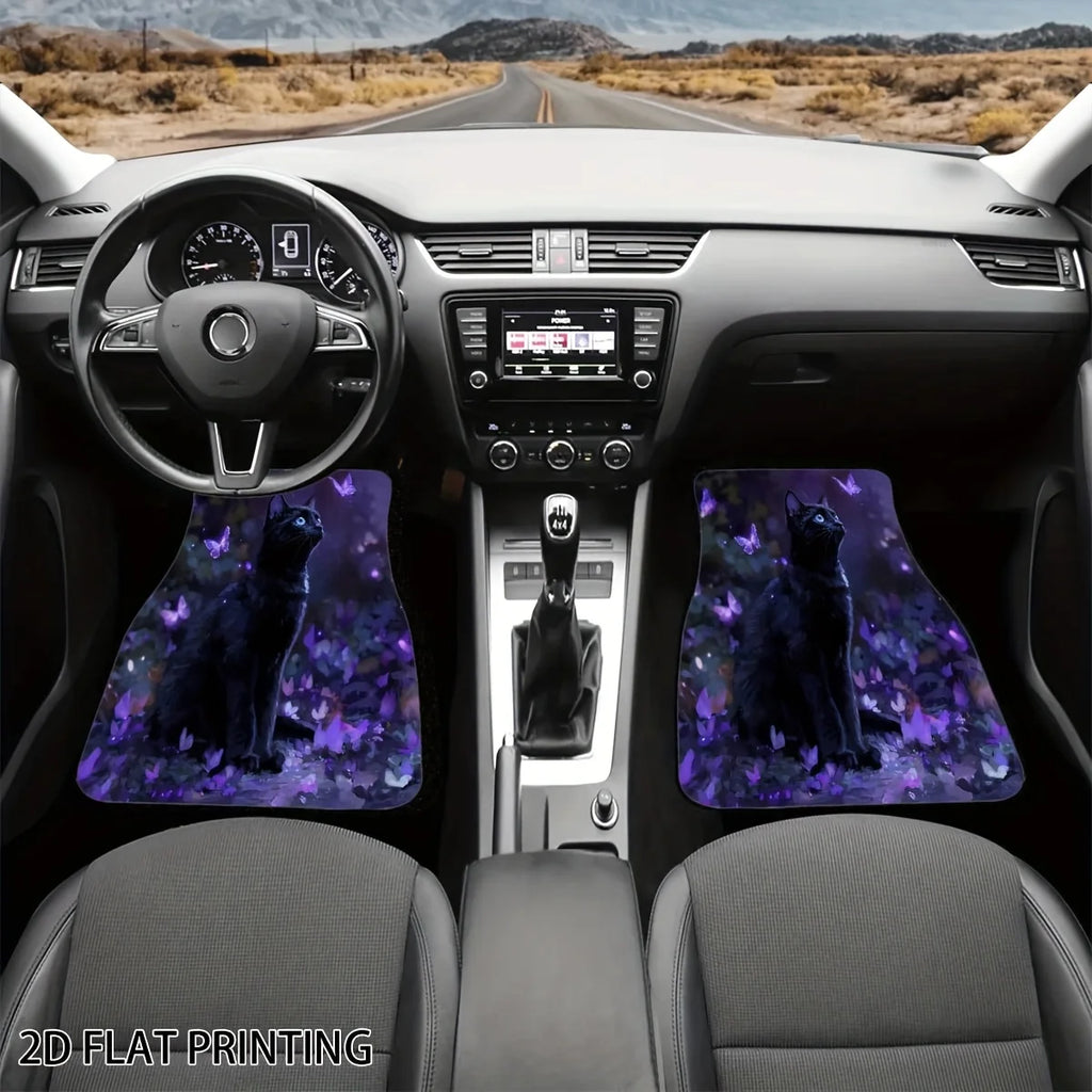 Gothic Black Cat Car Floor Mats – 4-Piece Non-Slip Set Car Floor Mats HIP