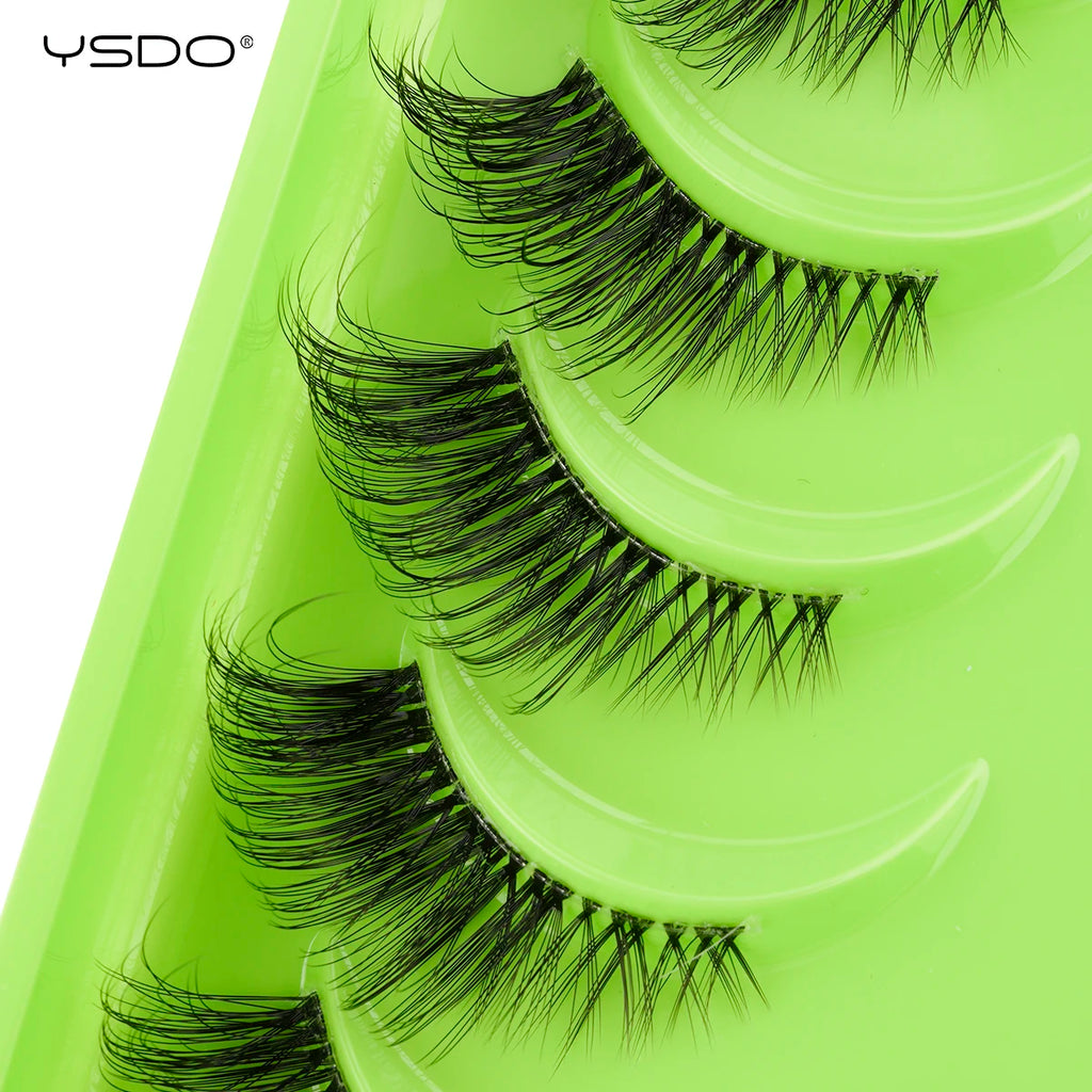 YSDO 10 Pairs Half Eyelashes Natural Faux 3D Mink Eyelashes Wispy Fluffy Soft False Lashes Extension Makeup Handmade Fake Lashes HIP