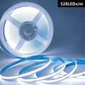 COB LED Strip Light 528 LEDs/m 12V 24V Flexible Tape 1–5m COB LED Strip Light HIP Cold White-6000K 528LEDs- 10mm PCB DC 12V|3m