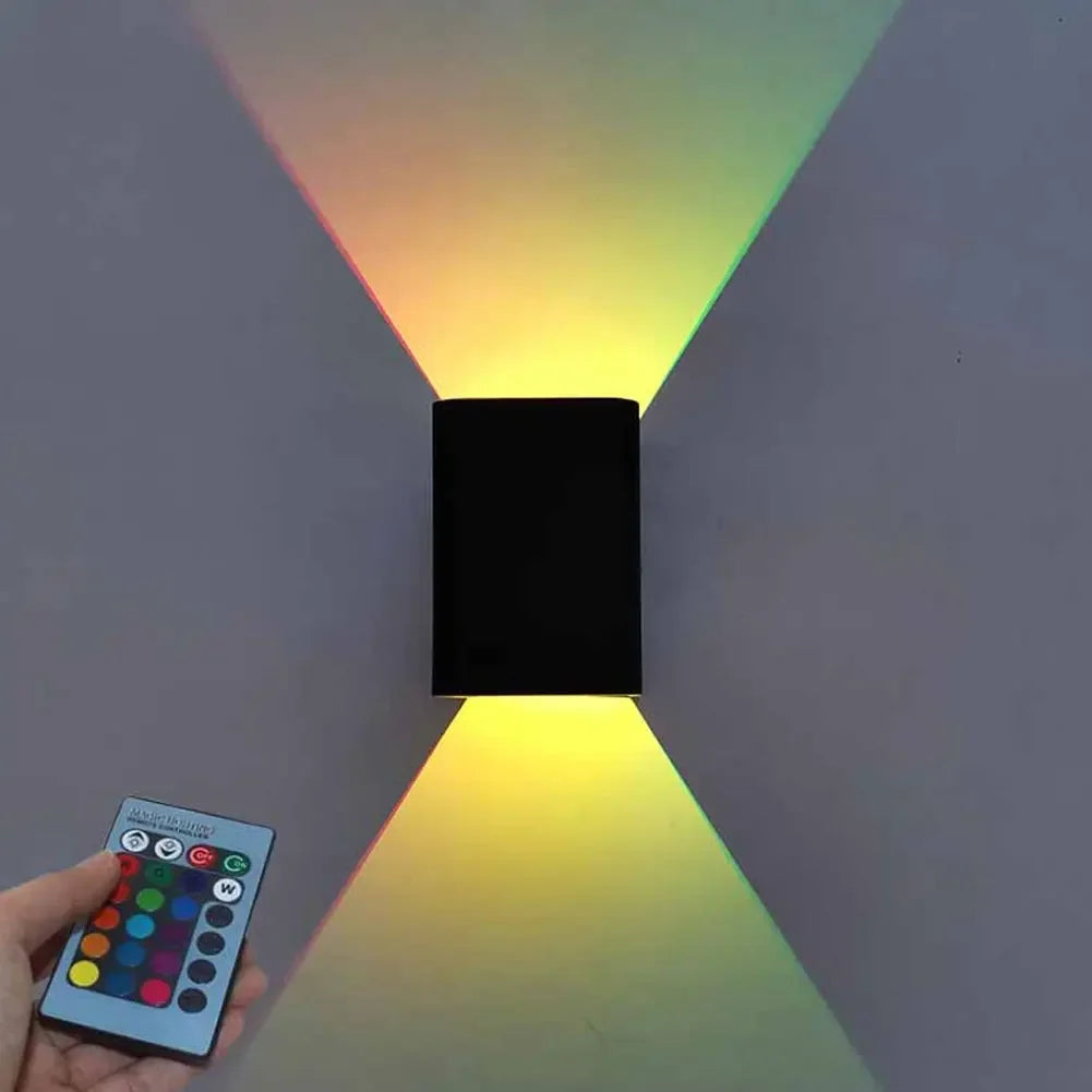 Dimmable Square Led Wall Lights Aisle Corridor Multicolor Up Down Lamps With Remote Control For Bedside Bedroom Home Decoration HIP