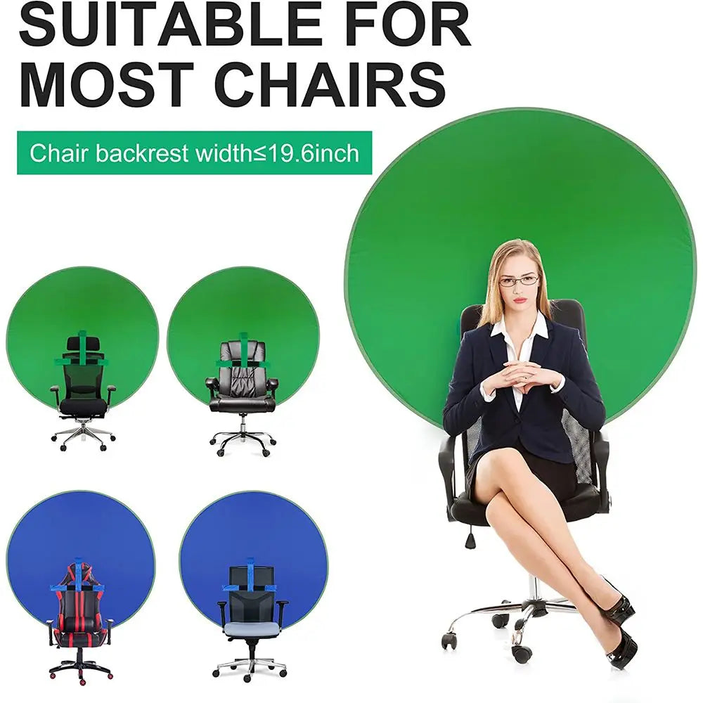 Double-Sided Green & Blue Chromakey Chair Backdrop Screen Photography Backdrop HIP