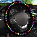 Rainbow Gradient Hearts Steering Wheel Cover – Easy Install Steering Wheel Cover HIP 1